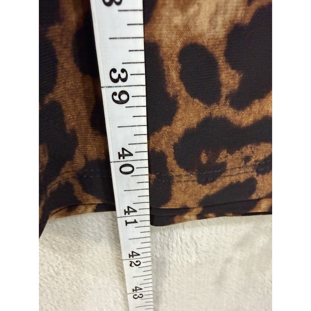 Lauren Ralph Lauren Leopard Print Faux Wrap Ruched Sheath Dress Women's 6 - Picture 6 of 9